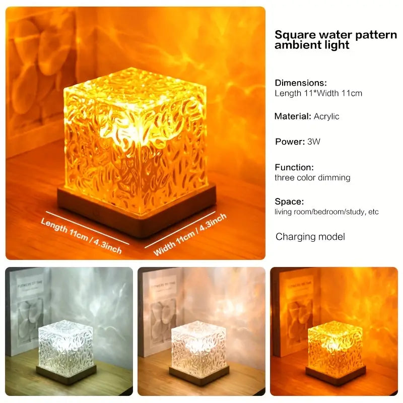 Dynamic Water Ripple Night Light - LED Projector Lamp for Bedroom and Gaming Room Decor Superiorshoppy