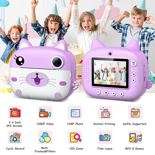 Kids Camera Instant Print & 2.5K Digital Video Instant Print Camera for Kids Superiorshoppy