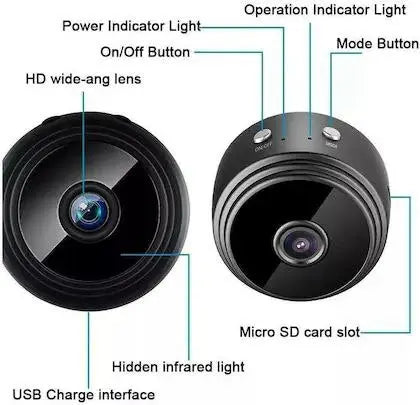 AB SmartEye Mini Wireless WiFi Security Camera | HD 1080p Indoor Video Recorder with Low Light Vision | Portable & Magnetic | Home, Office, and Baby Monitor De rêve