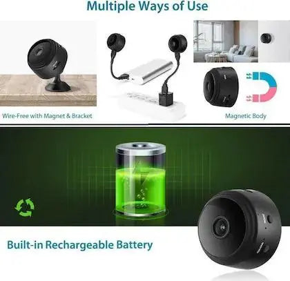AB SmartEye Mini Wireless WiFi Security Camera | HD 1080p Indoor Video Recorder with Low Light Vision | Portable & Magnetic | Home, Office, and Baby Monitor De rêve