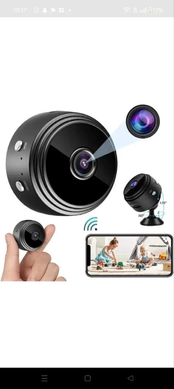 AB SmartEye Mini Wireless WiFi Security Camera | HD 1080p Indoor Video Recorder with Low Light Vision | Portable & Magnetic | Home, Office, and Baby Monitor De rêve