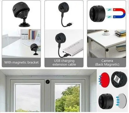 AB SmartEye Mini Wireless WiFi Security Camera | HD 1080p Indoor Video Recorder with Low Light Vision | Portable & Magnetic | Home, Office, and Baby Monitor De rêve