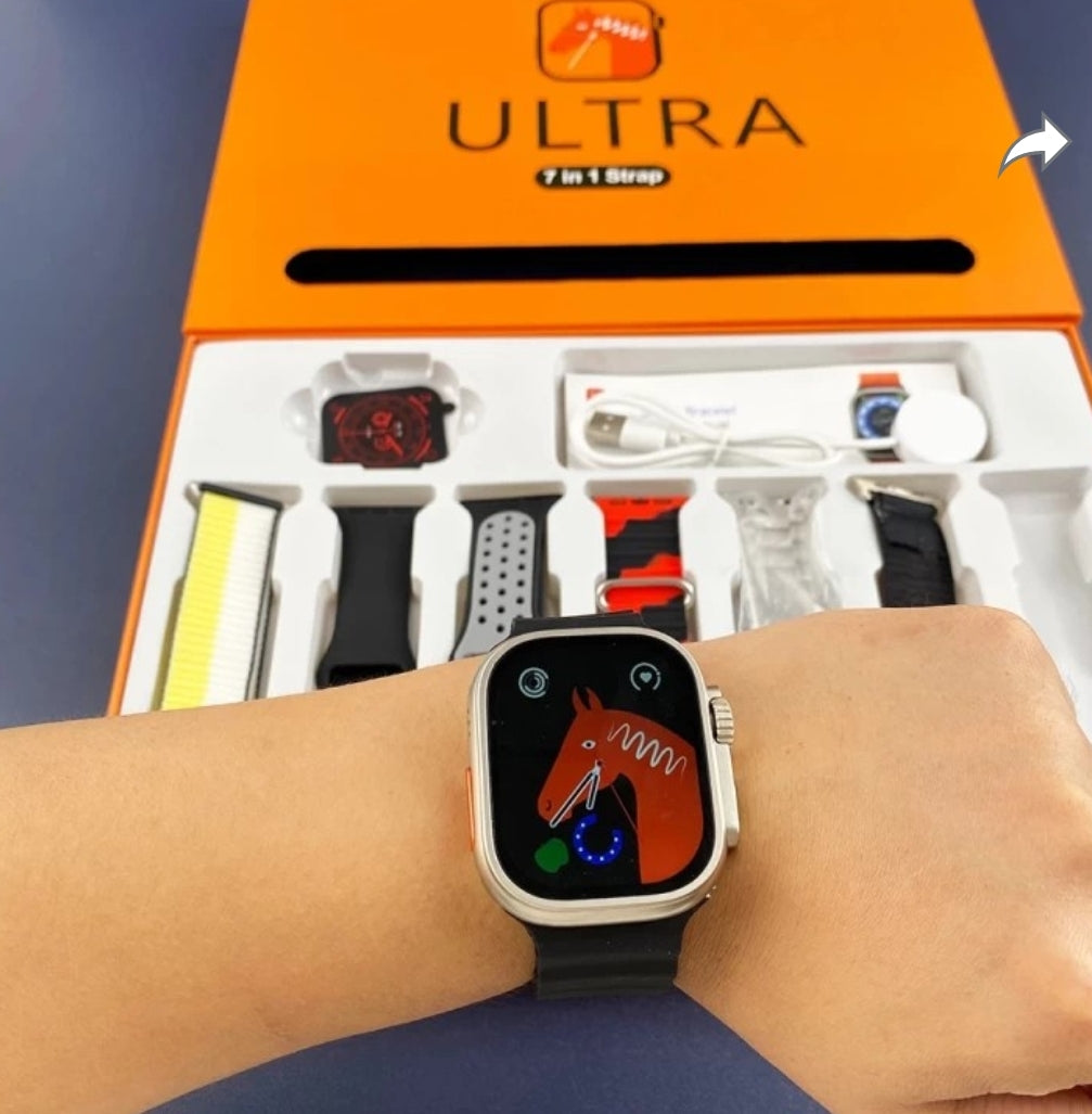 HL STRIKES 7 in 1 combo ultra smart watch T800 silver smart watch mixtocart
