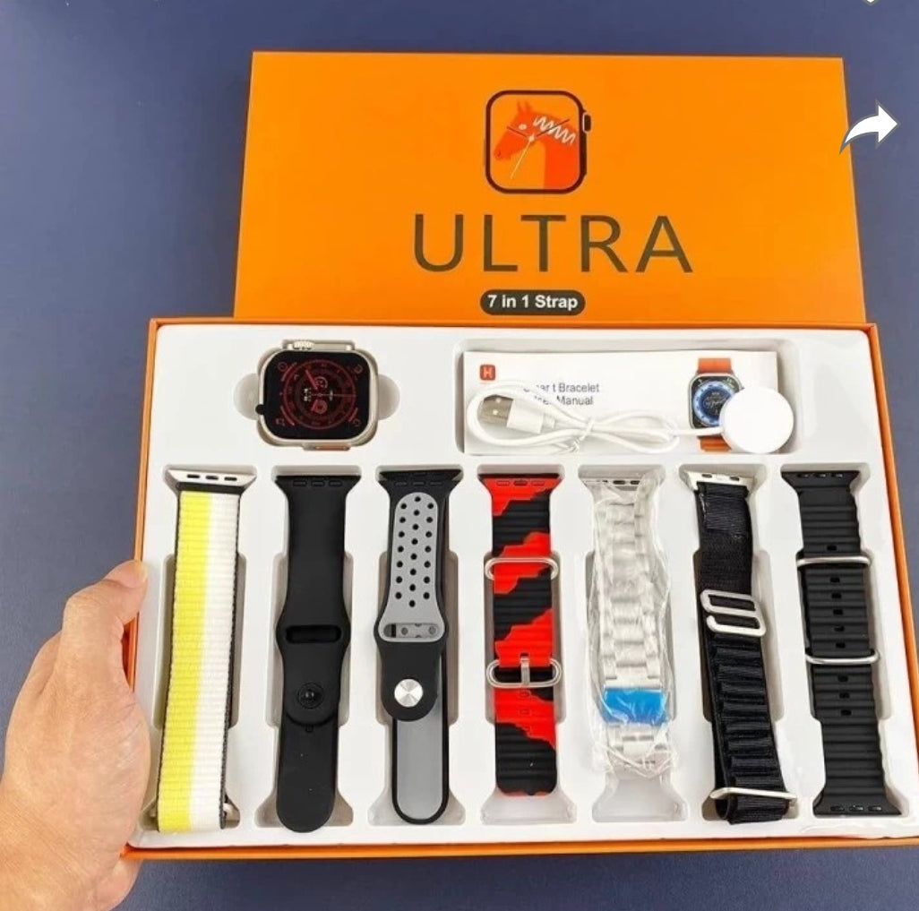 HL STRIKES 7 in 1 combo ultra smart watch T800 silver smart watch mixtocart