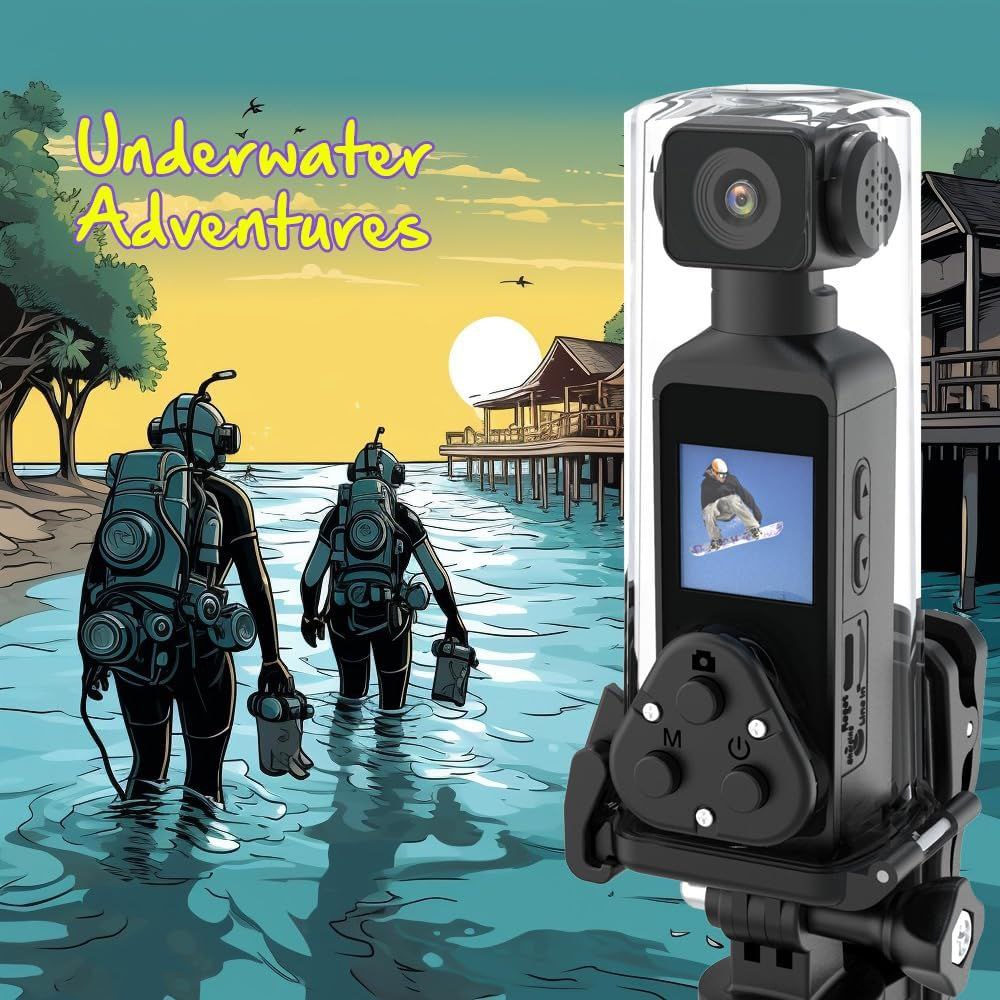 Ultra HD Pocket Action Camera - 270° Rotatable Vlog Wifi Mini Sports Cam Waterproof Case Helmet Travel Bicycle Driver Recorder mixtocart