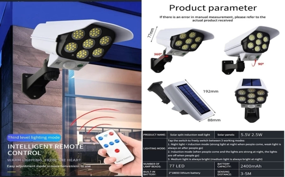 Remote Control Human Sensor Spotlight Garden lamp Solar Light Set mixtocart