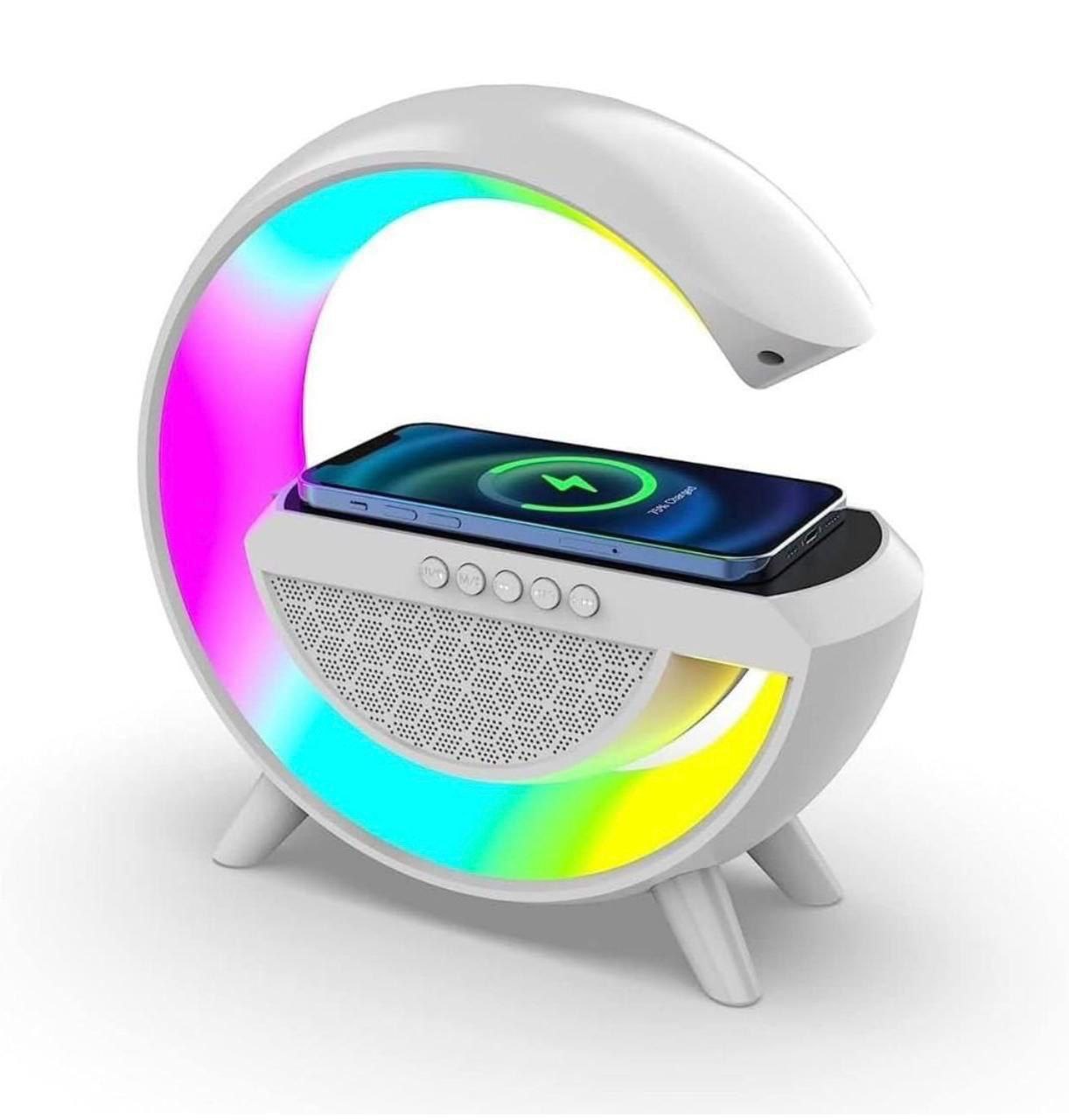 3 IN 1 MULTIFUNCTION G SHAPE LED BLUTOOTH SPEAKER WITH WIRELESD FAST CHARGER mixtocart