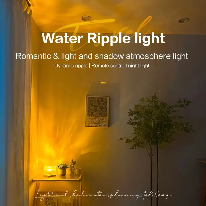 Dynamic Water Ripple Night Light - LED Projector Lamp for Bedroom and Gaming Room Decor Superiorshoppy
