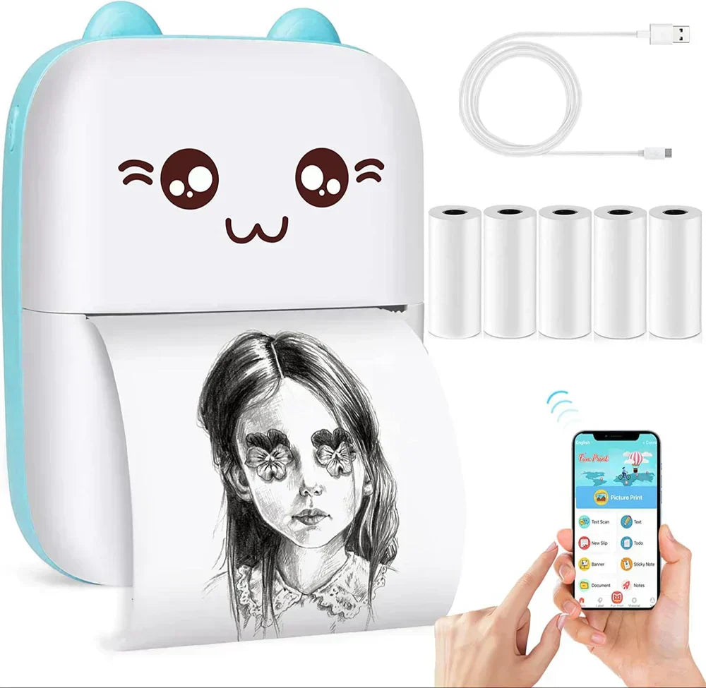 Mini Portable Thermal Printer Wireless Bluetooth Printer Superiorshoppy